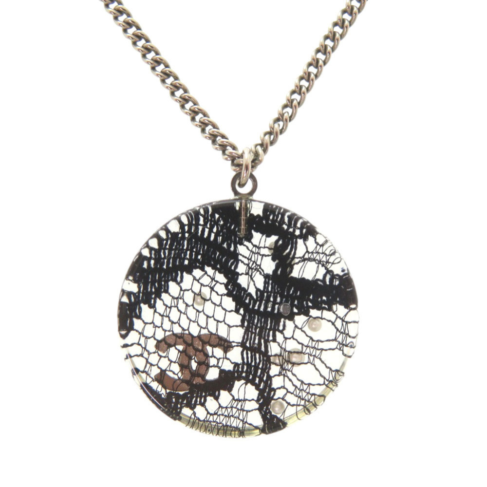 CHANEL Silver Pearl Logo Necklace - Picture 2 of 6